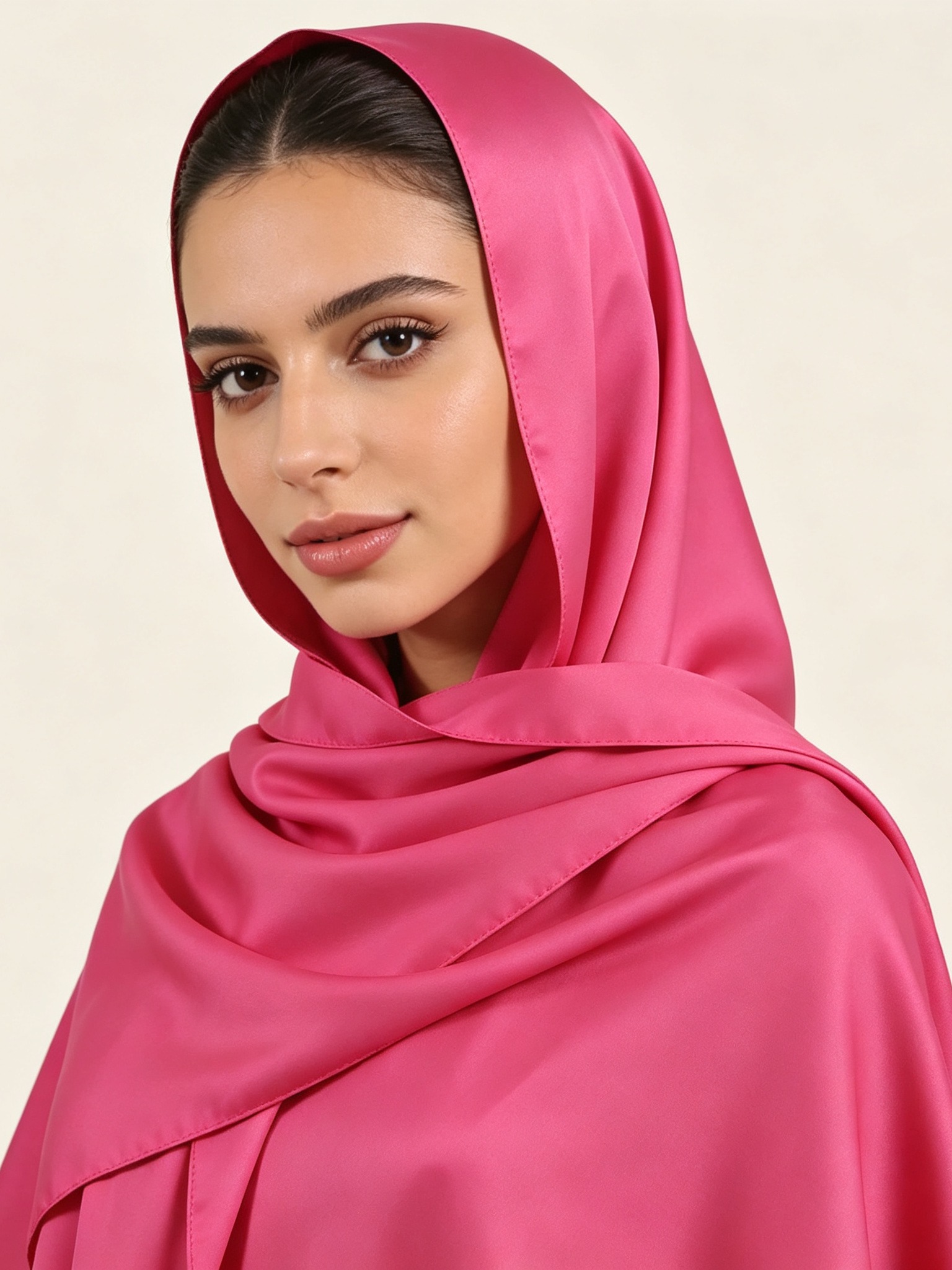 حجاب سادة وردي نيون