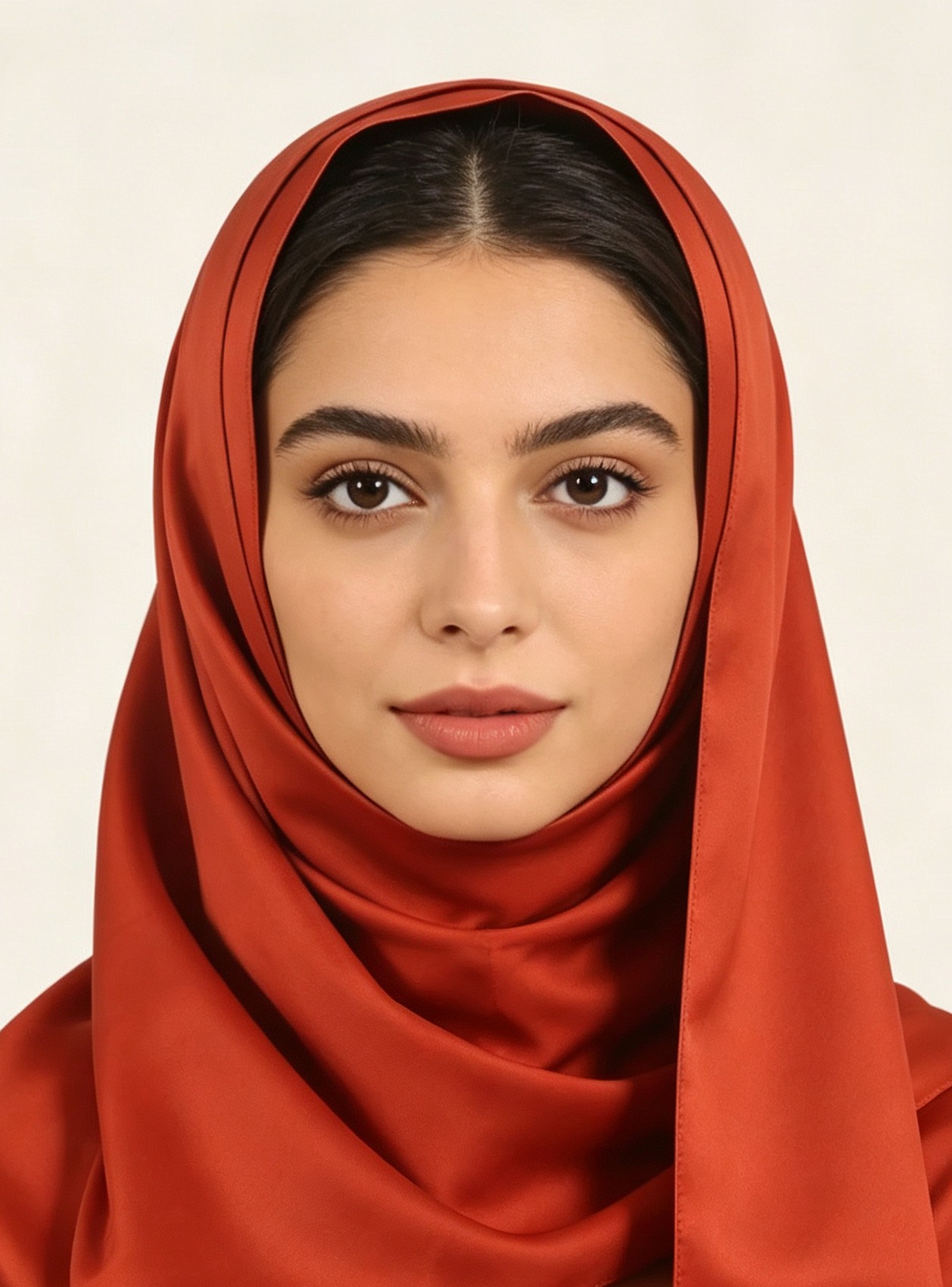 حجاب سادة بلون برتقالي