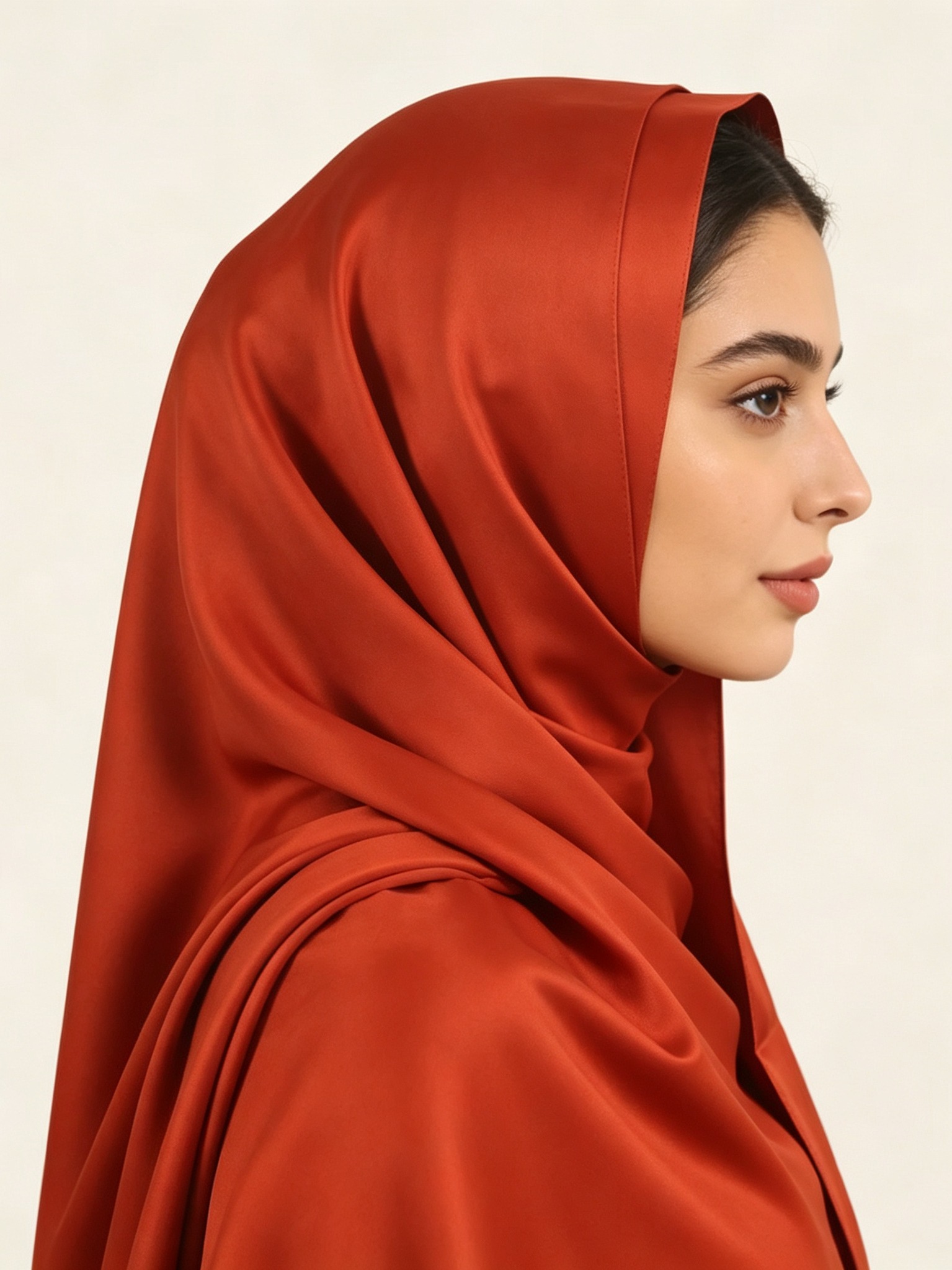 حجاب سادة بلون برتقالي