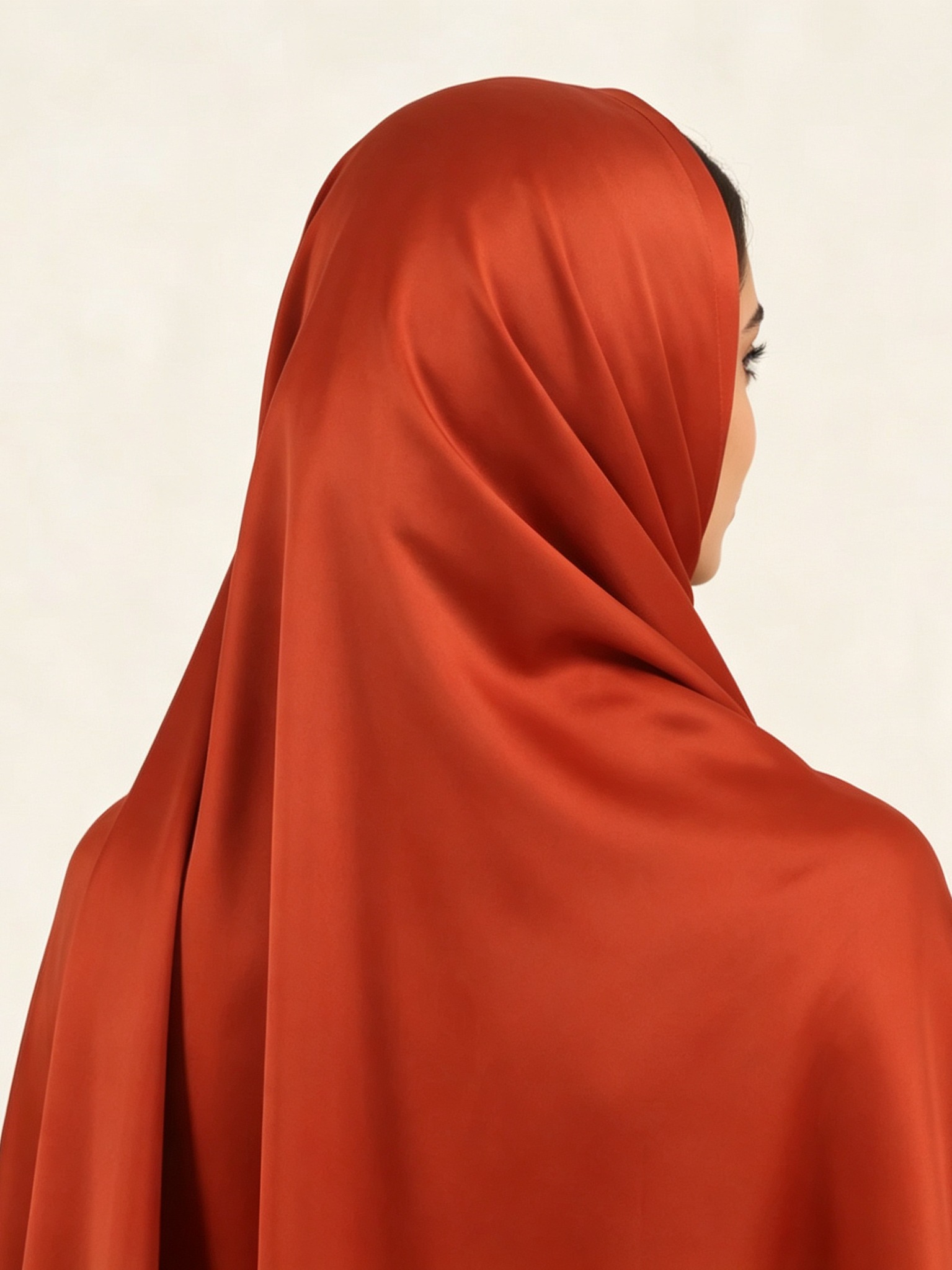 حجاب سادة بلون برتقالي