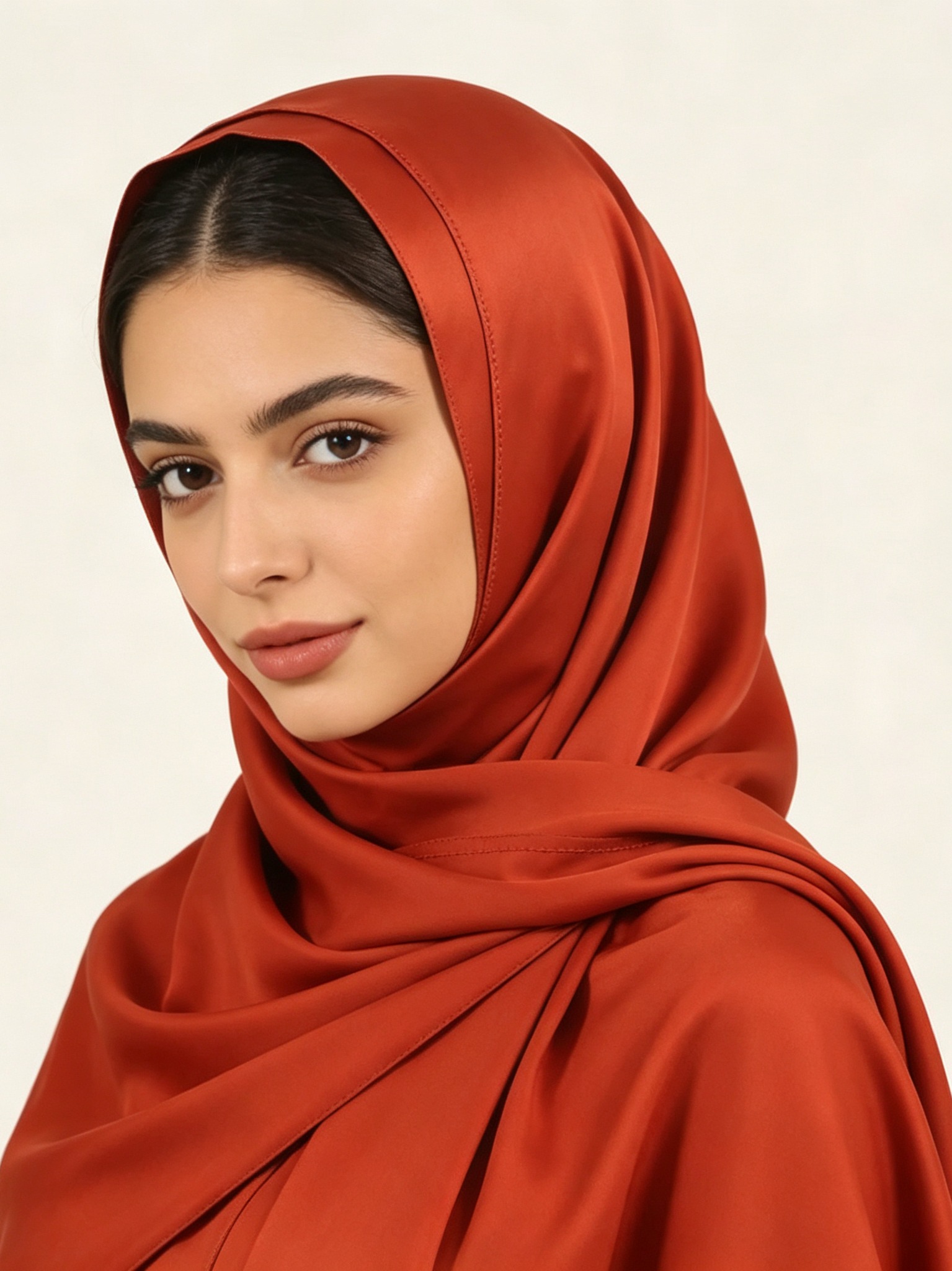 حجاب سادة بلون برتقالي
