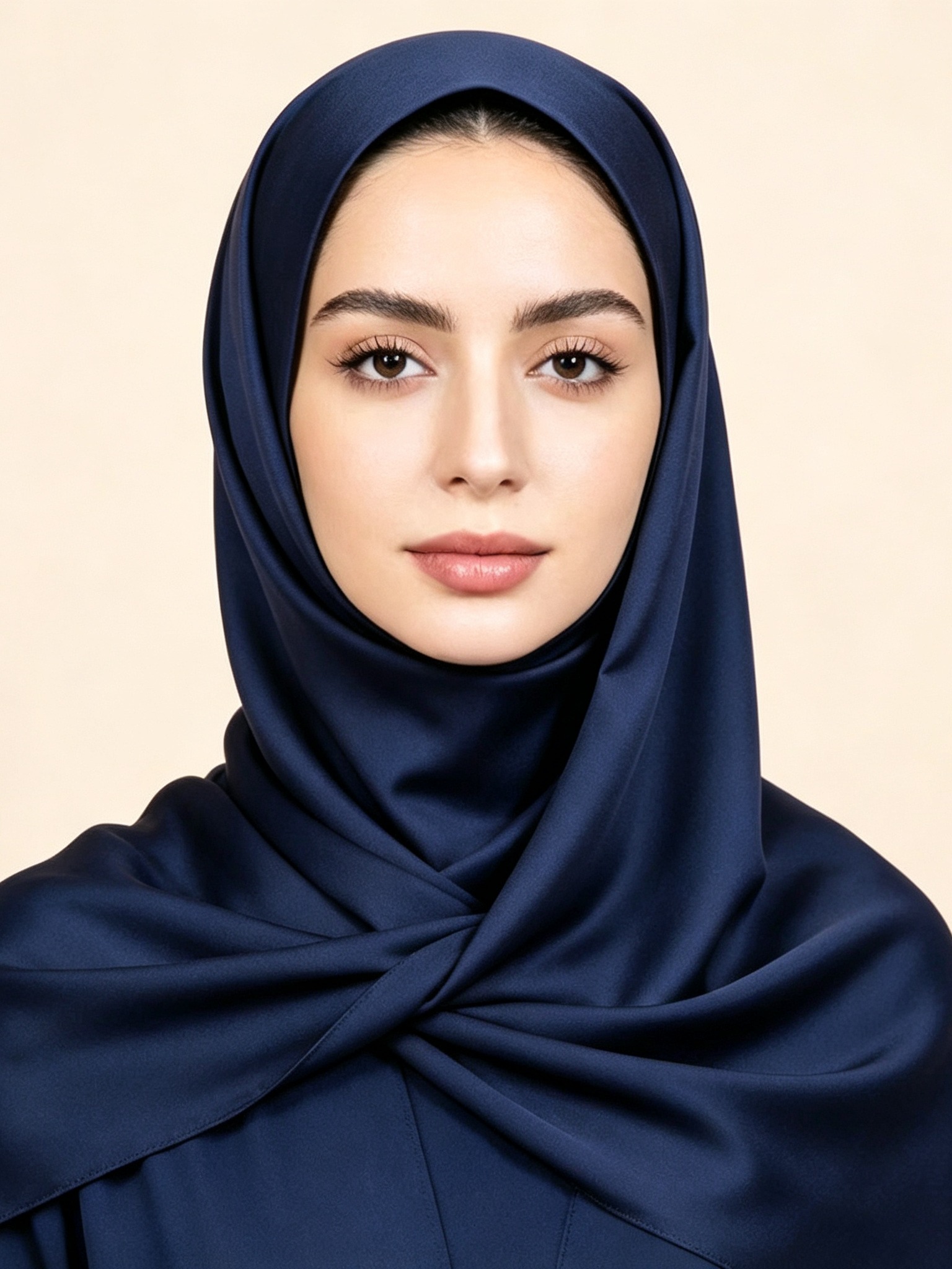 Navy Blue Solid Hijab