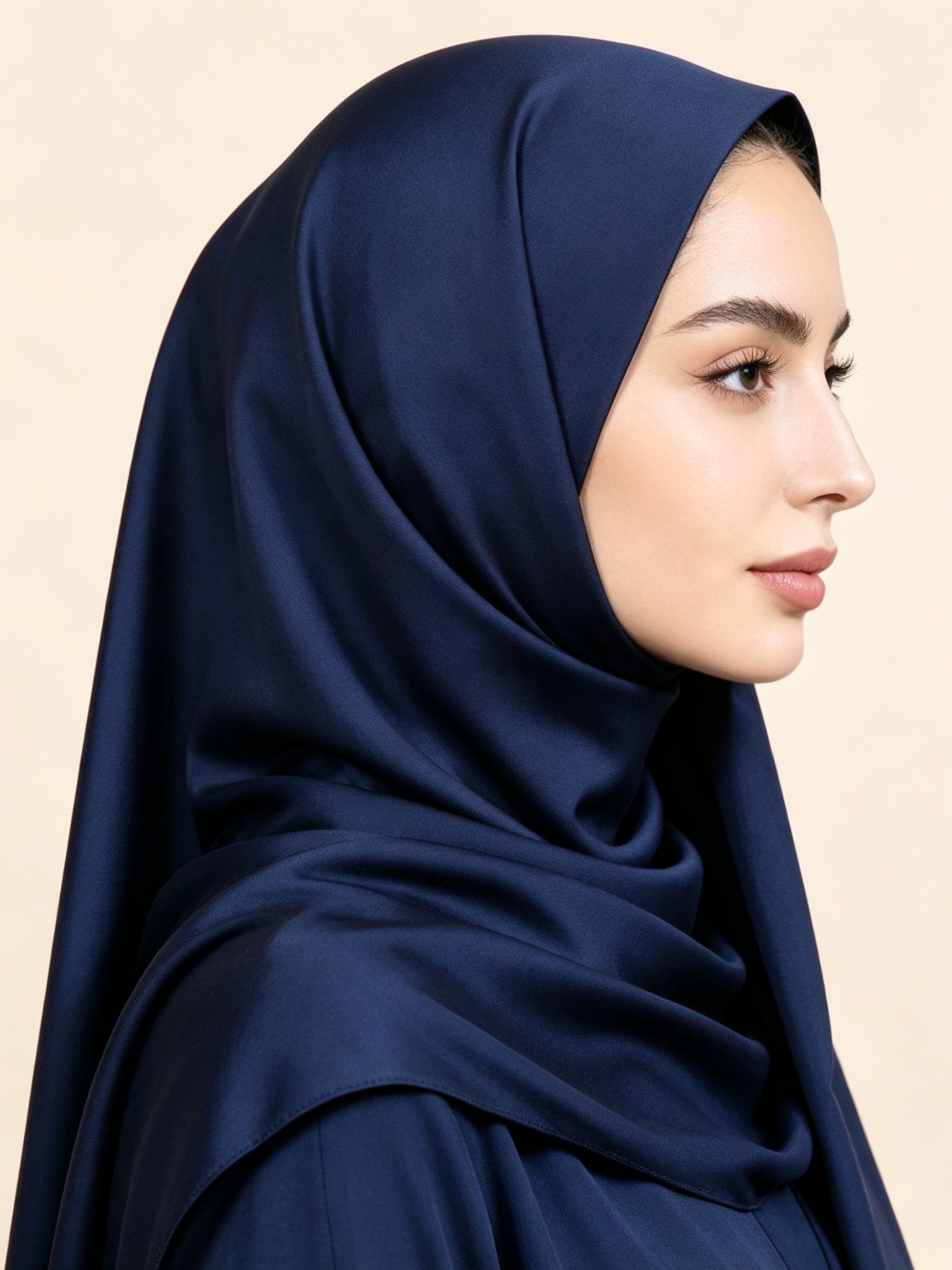 Navy Blue Solid Hijab