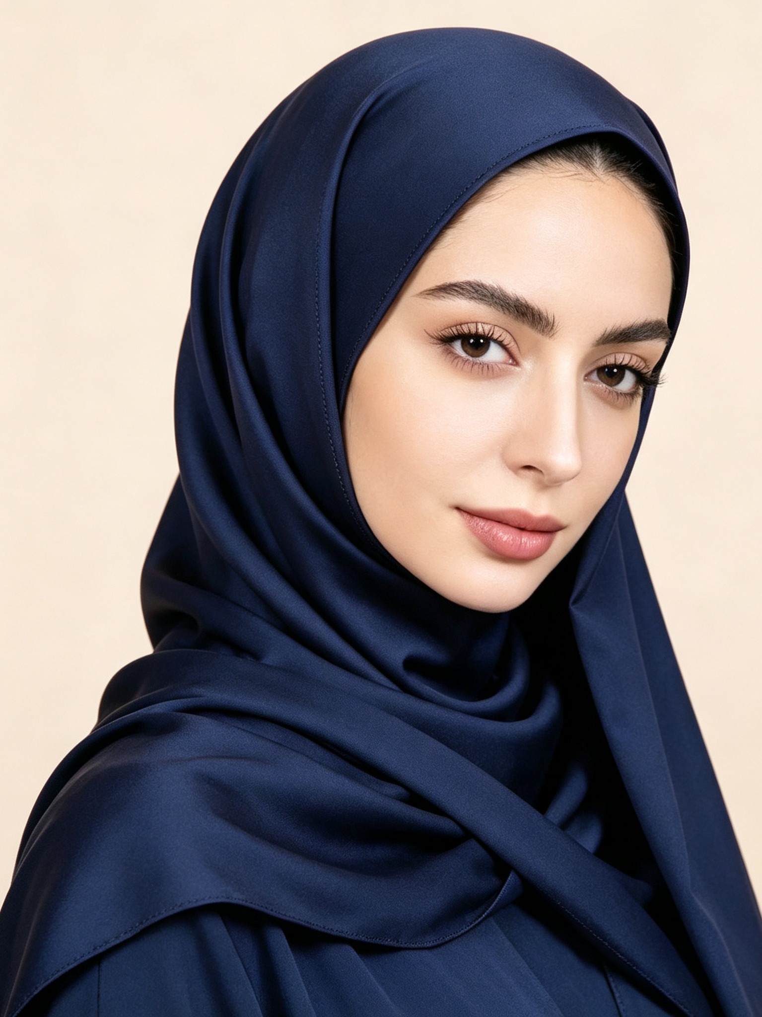 Navy Blue Solid Hijab