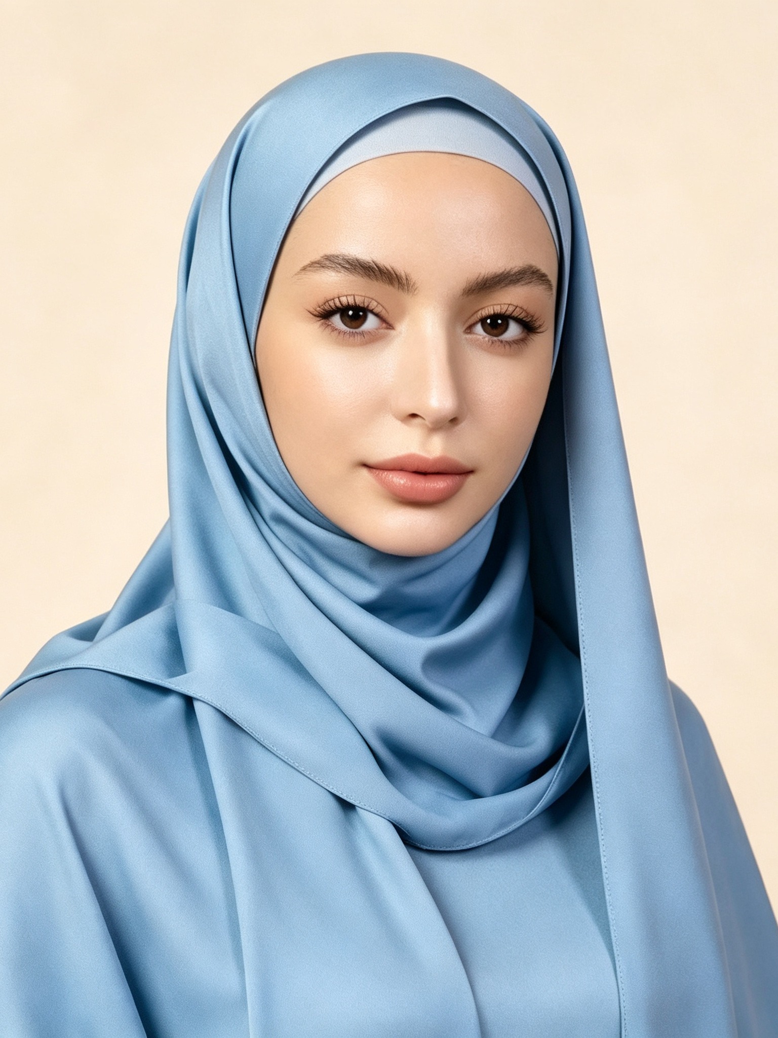 Blue Solid Hijab