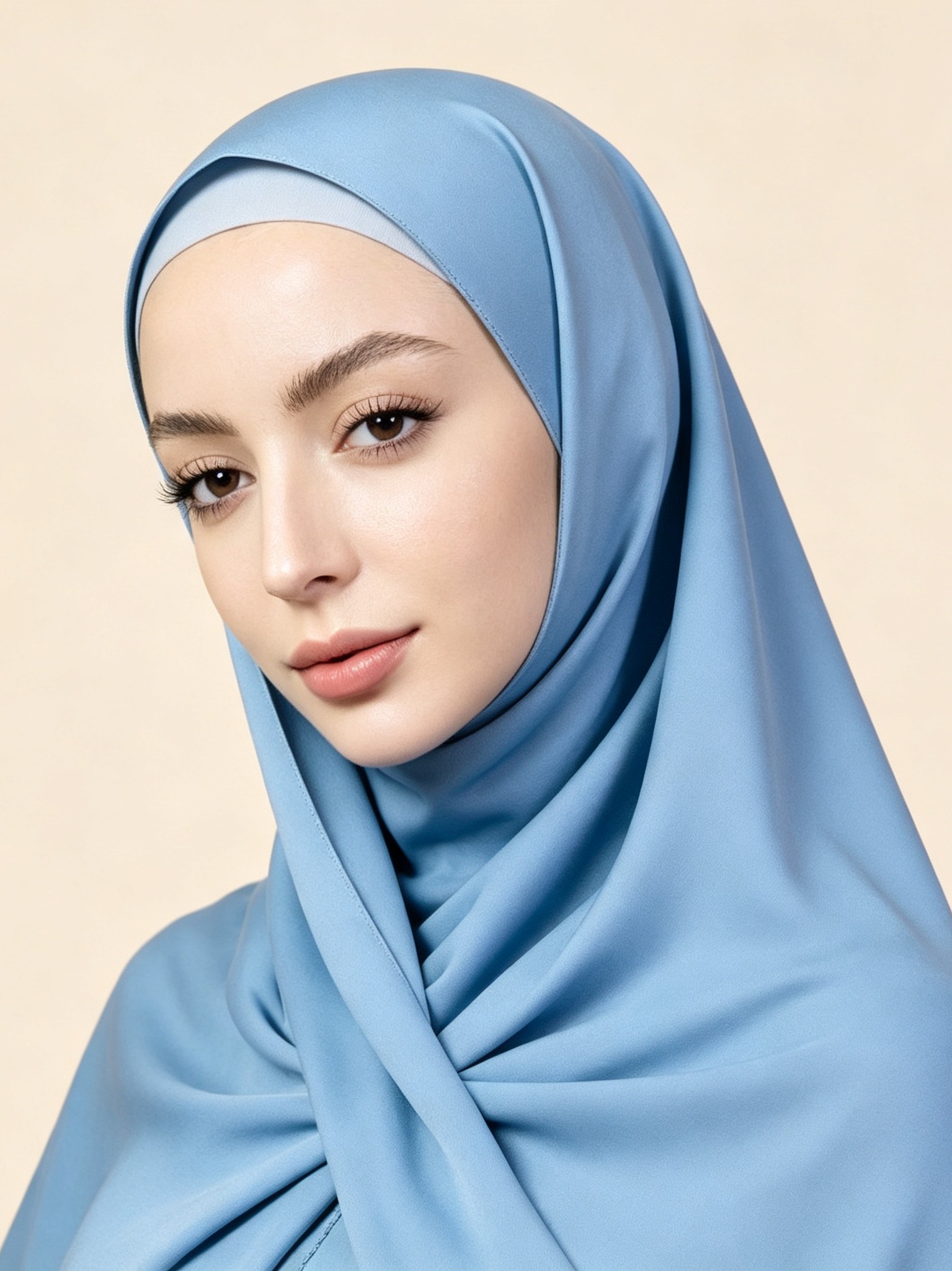 Blue Solid Hijab