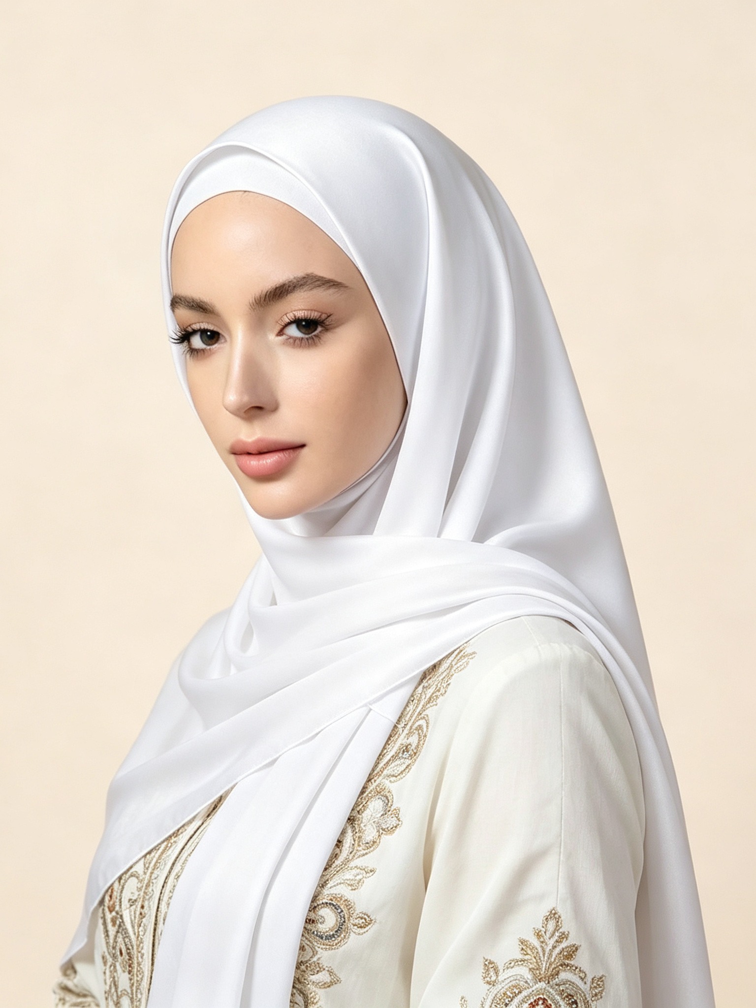 White Solid Hijab