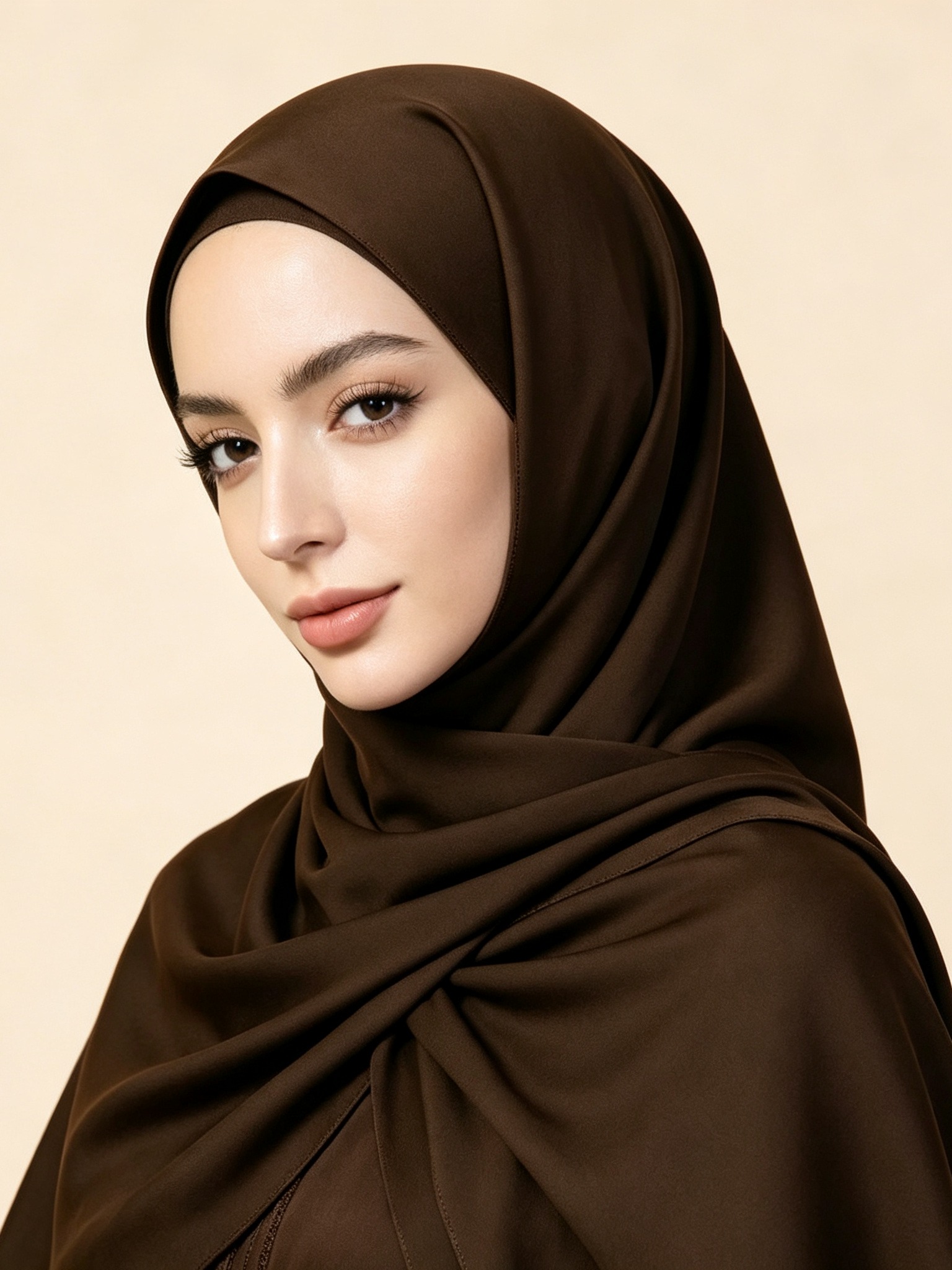 حجاب سادة بني قهوة