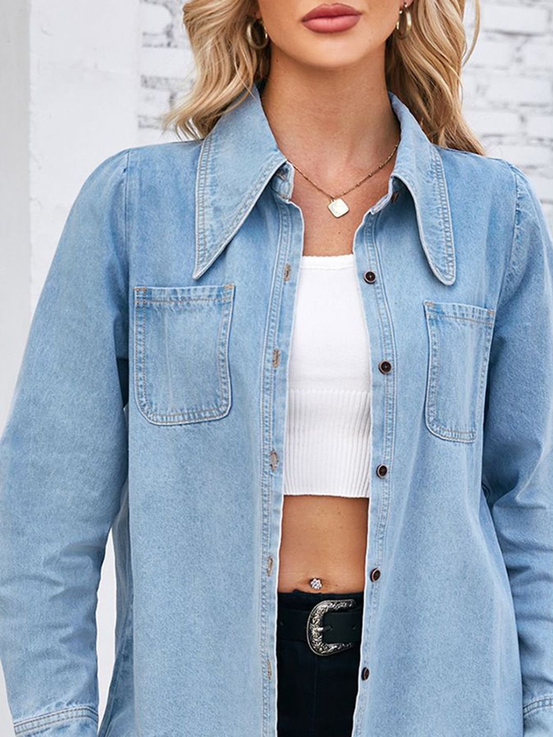Blue Solid Long Sleeves Regular Shirt