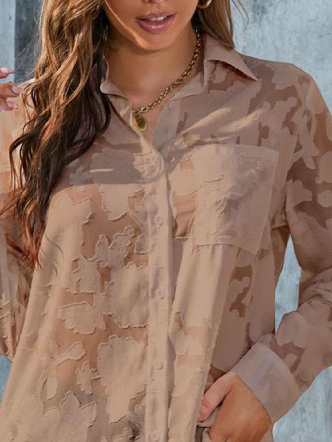 Brown Printed Long Sleeves Regular Shirt