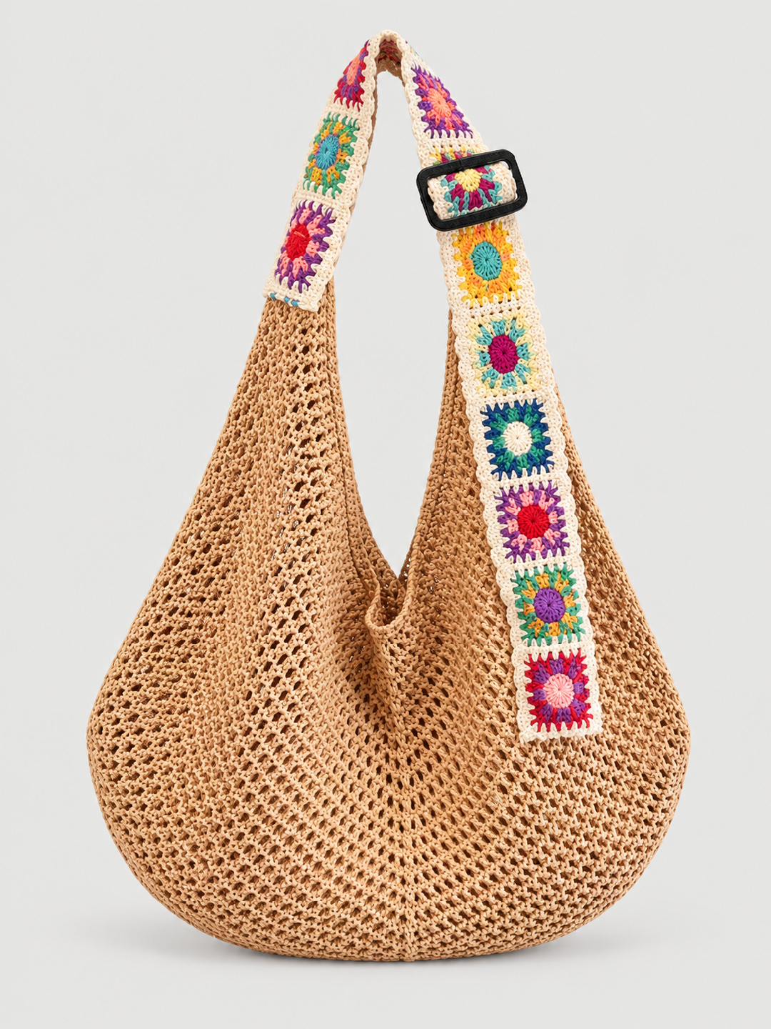 Khaki Shoulder Bag with Open Closure
