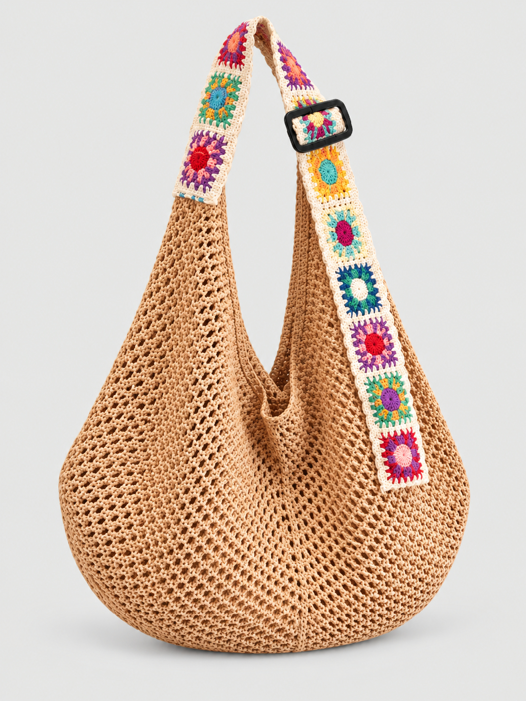 Khaki Shoulder Bag with Open Closure