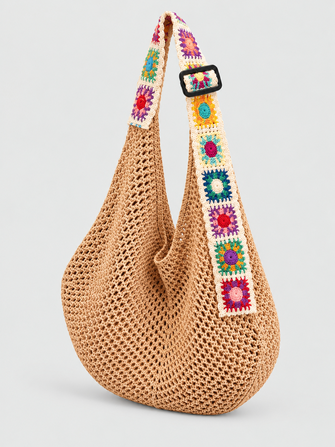 Khaki Shoulder Bag with Open Closure
