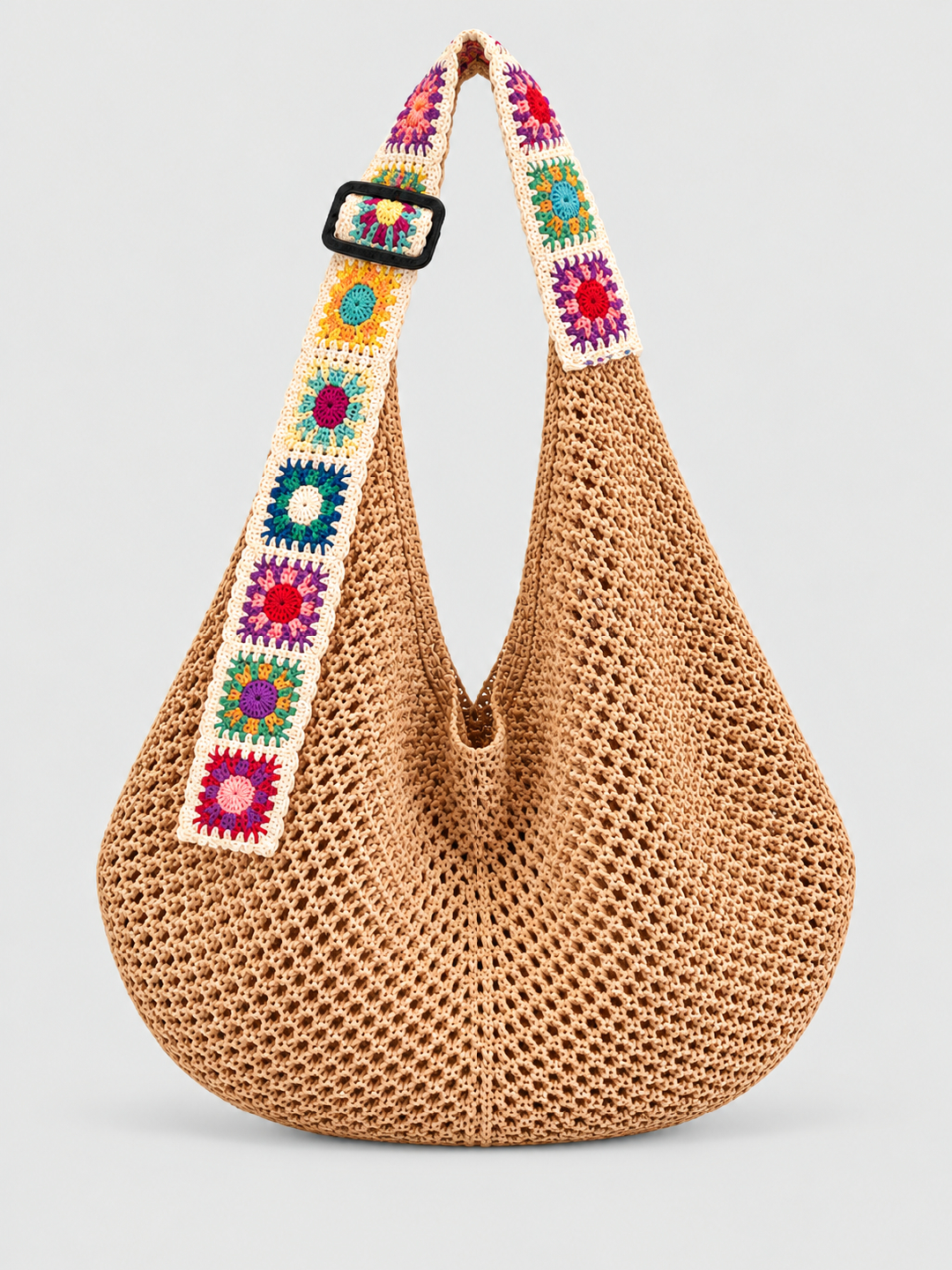 Khaki Shoulder Bag with Open Closure