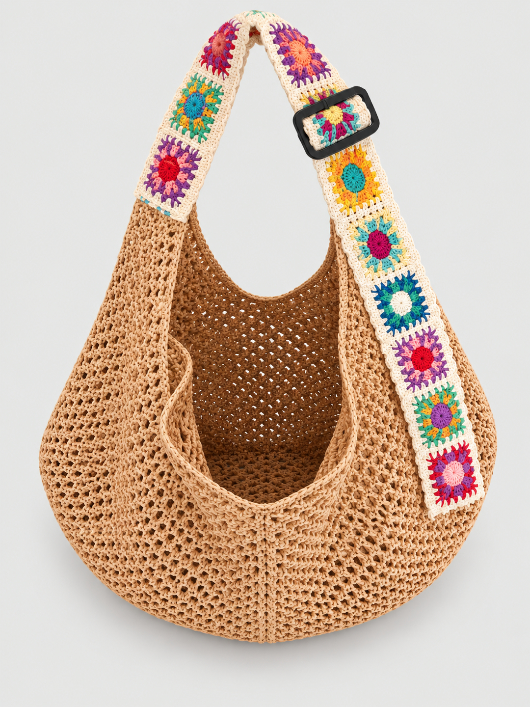 Khaki Shoulder Bag with Open Closure