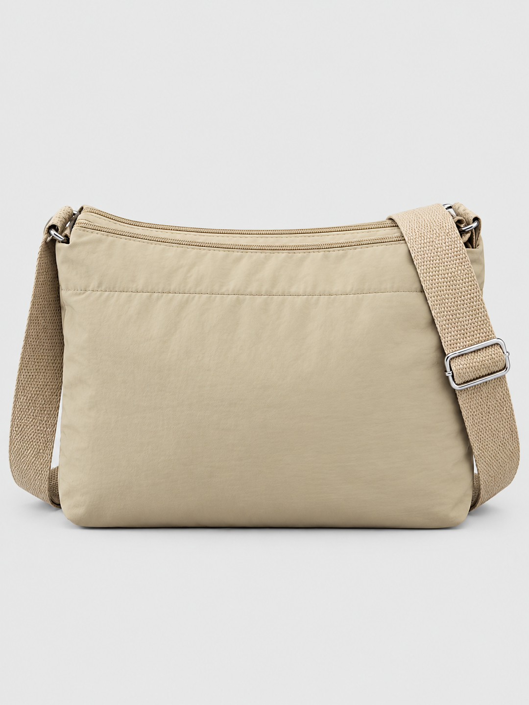 Khaki Sling Bag with Zip Closure