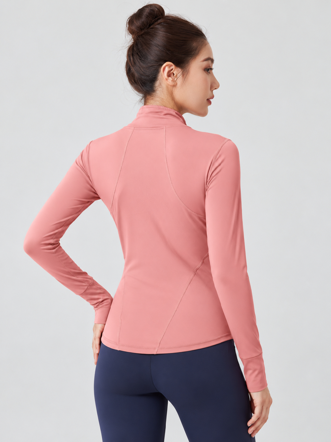 Pink Solid Regular Jacket with Long Sleeves