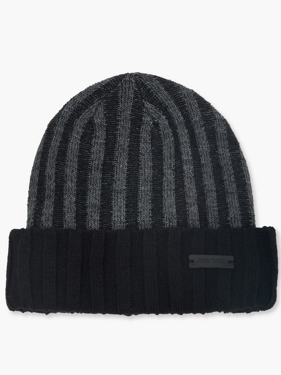 Set of 2 - Men Beanie with Turn-Up Hem