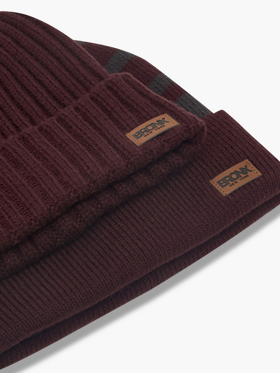 Set of 2 - Men Beanie with Turn-Up Hem