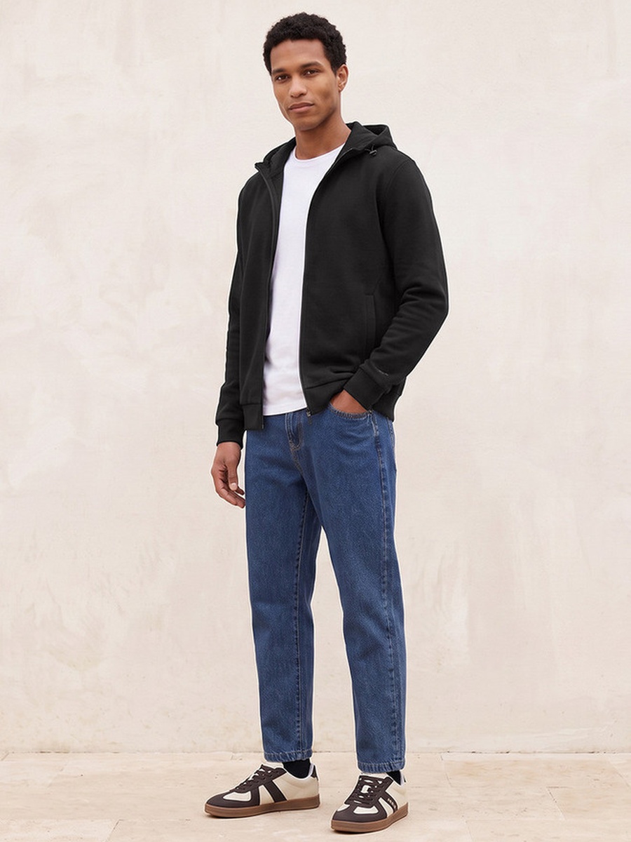 Zip Through Hoodie with 2-Way Stretch