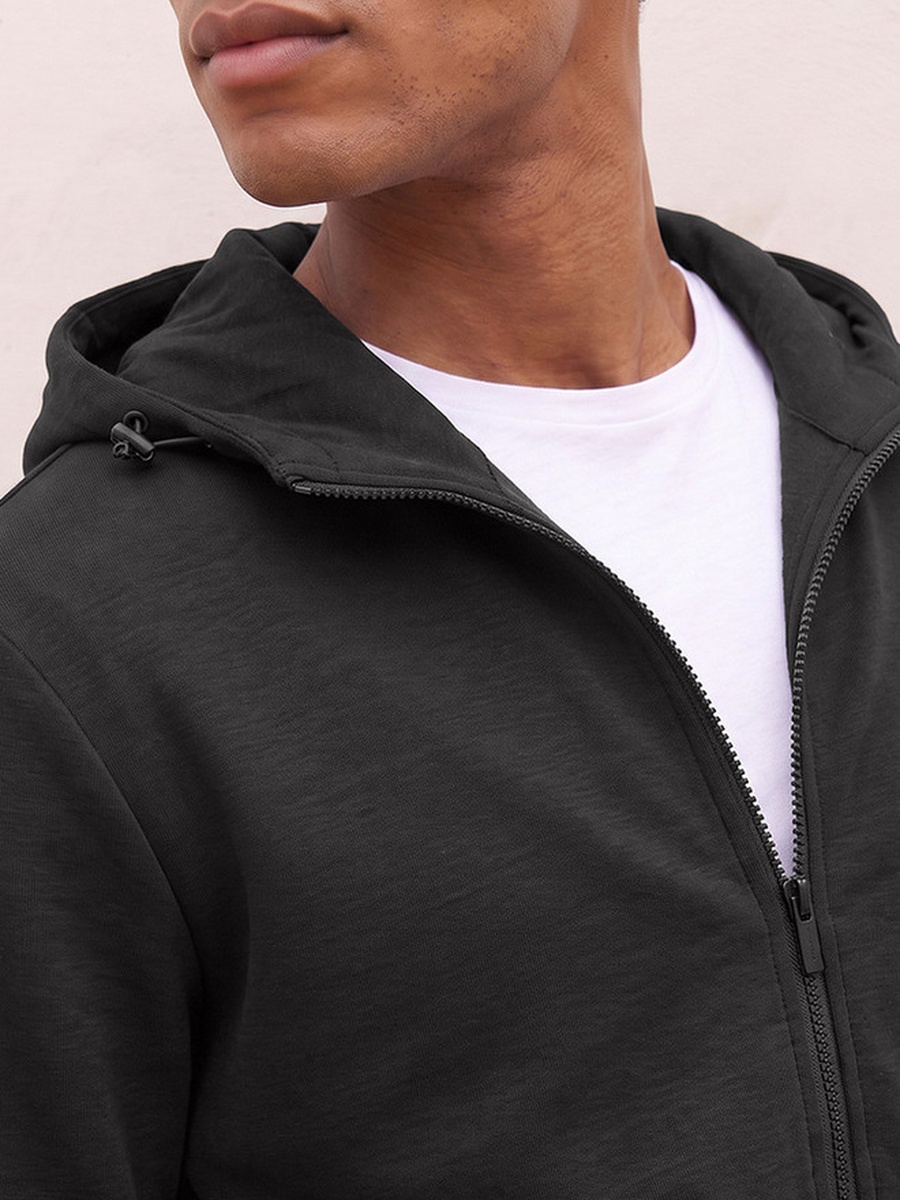 Zip Through Hoodie with 2-Way Stretch