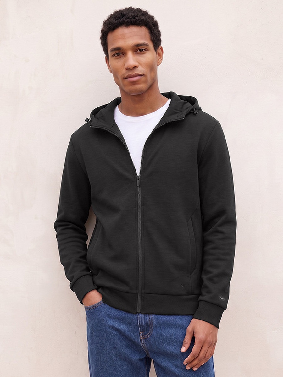 Zip Through Hoodie with 2-Way Stretch