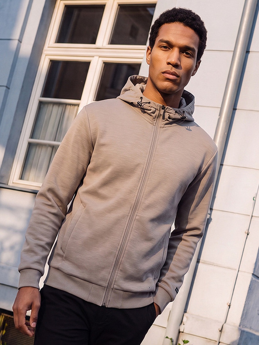 Zip Through Hoodie with 2-Way Stretch