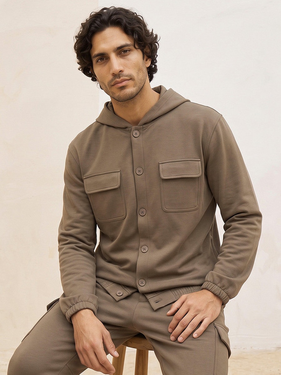 Utility Cargo Hoodie with Chest Pockets