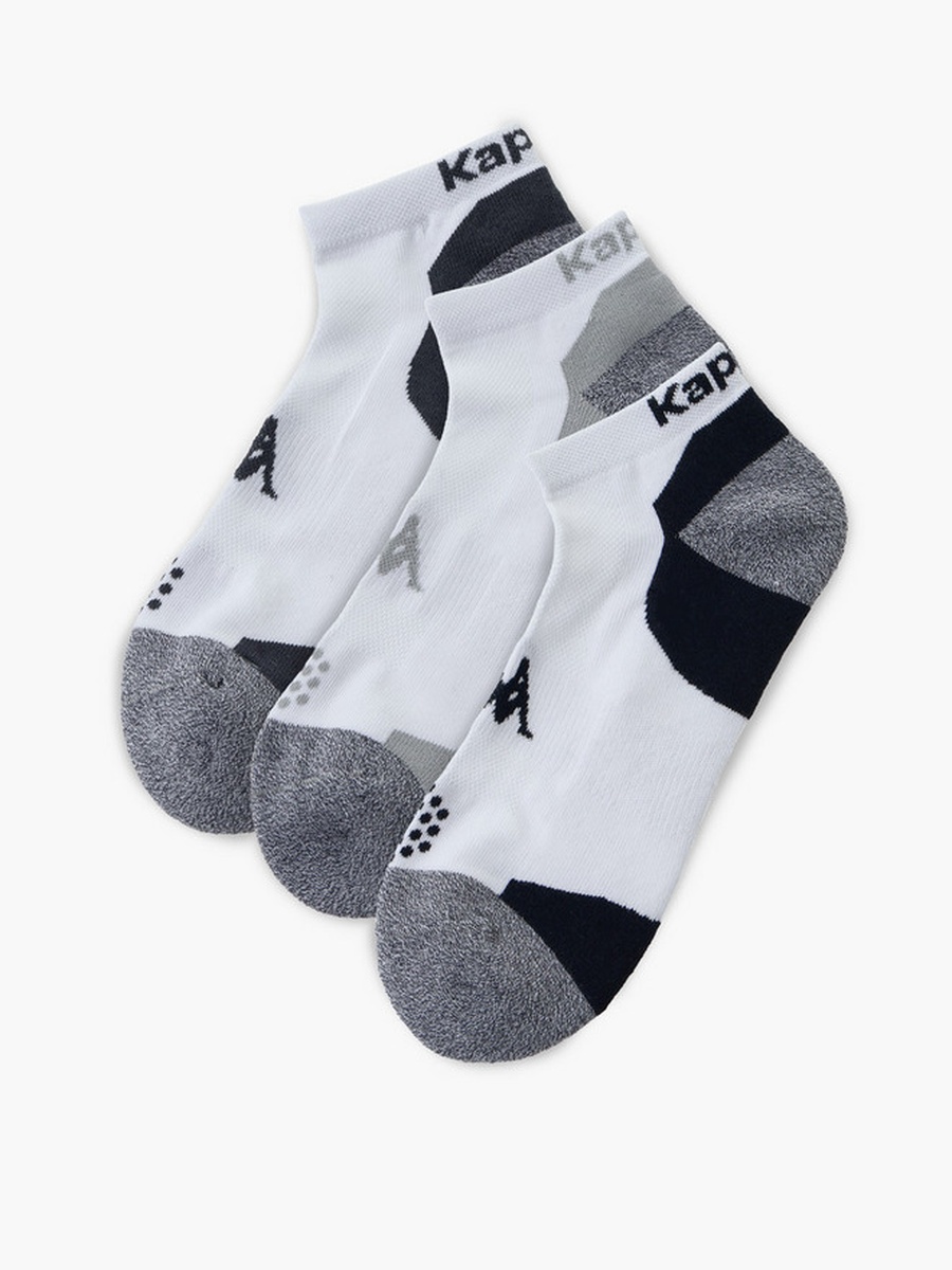 Men Ankle Socks with Colourblock Design - Set of 3