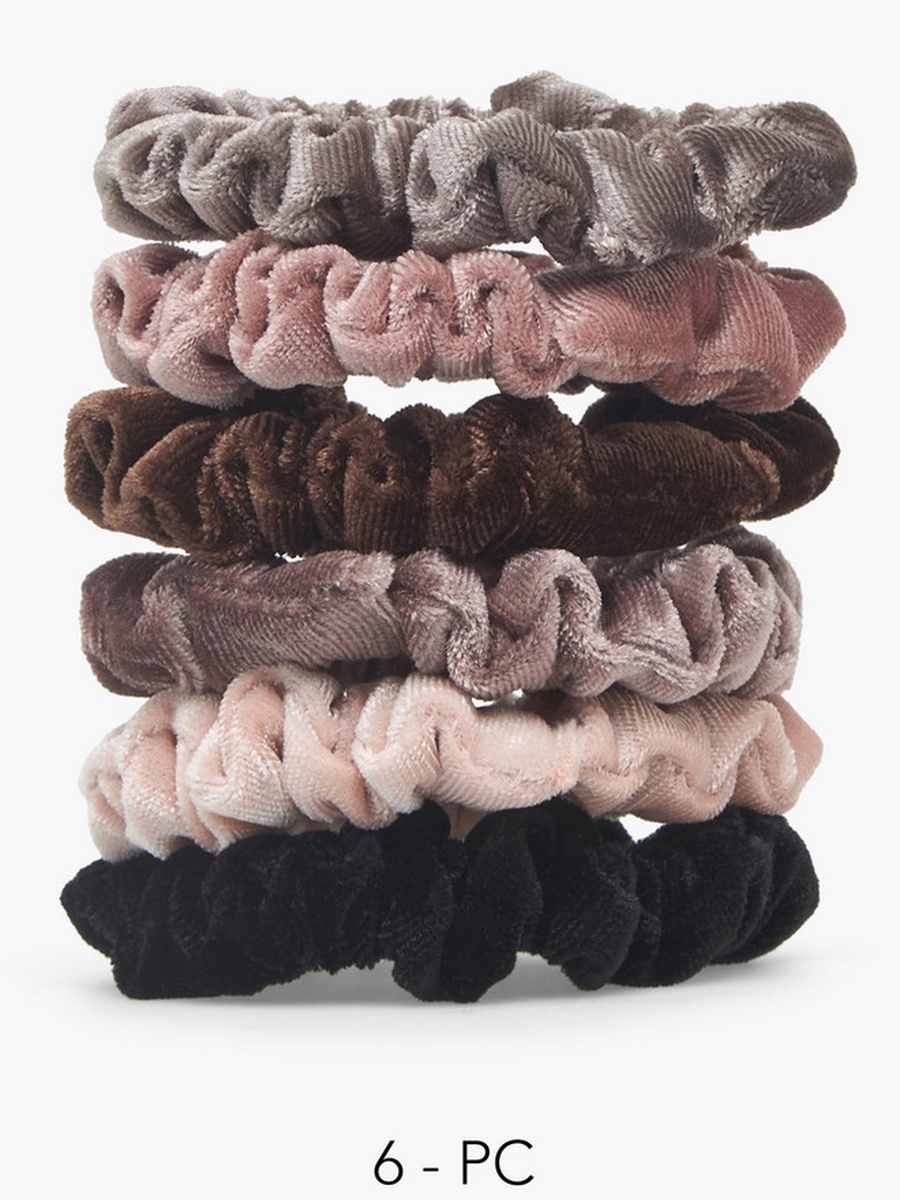 Pack of 6 Velvet Hair Scrunchie