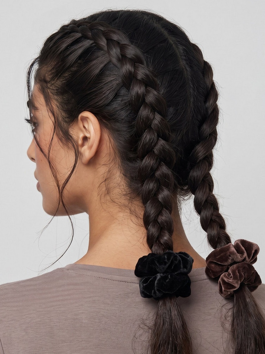 Pack of 6 Velvet Hair Scrunchie