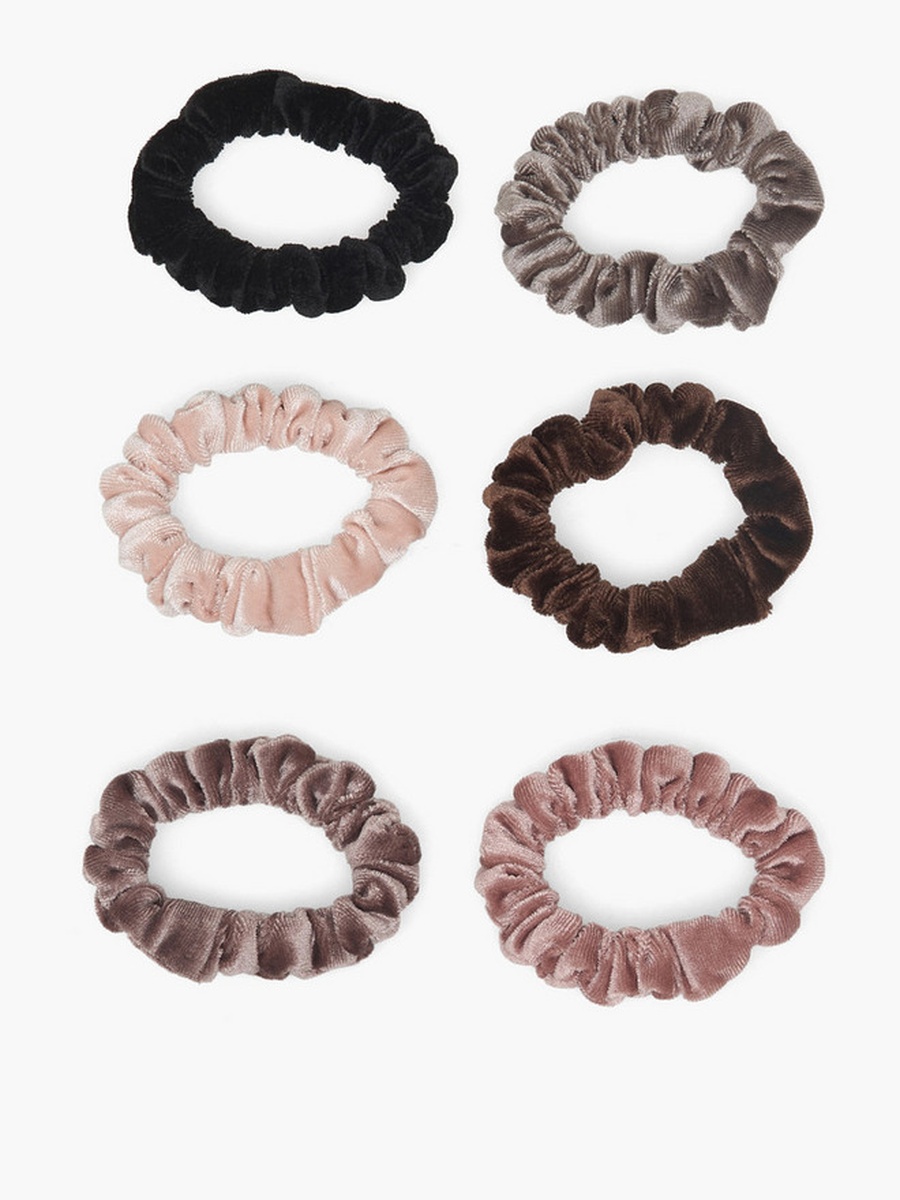 Pack of 6 Velvet Hair Scrunchie
