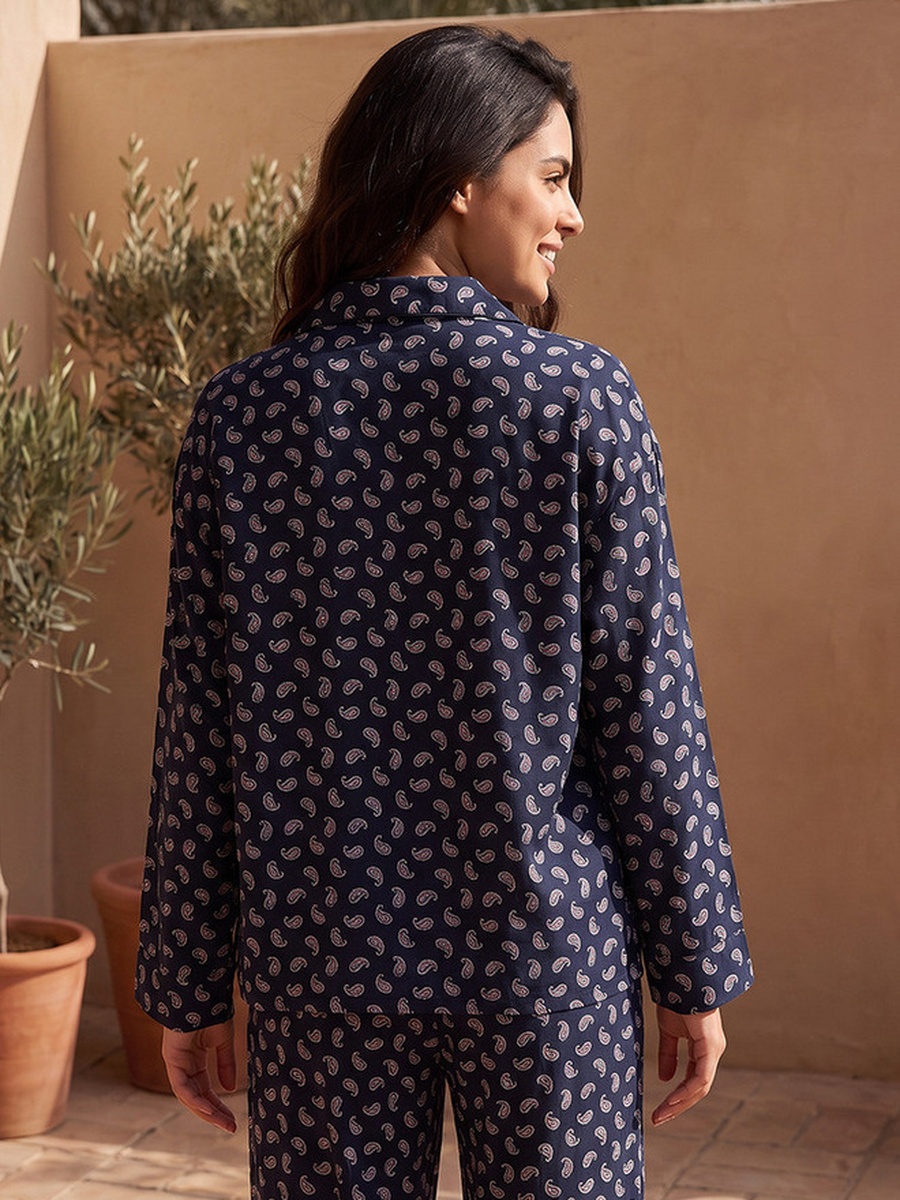 Viscose Paisley Print Shirt and Pyjama Set