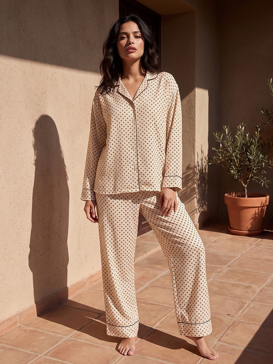 Viscose Floral Print Shirt and Pyjama Set