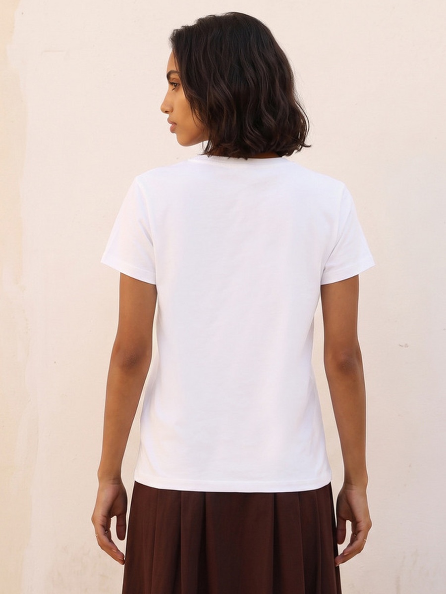 Cotton Slogan Print T-Shirt