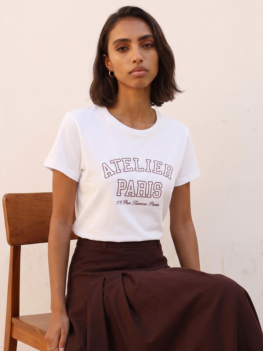 Cotton Slogan Print T-Shirt