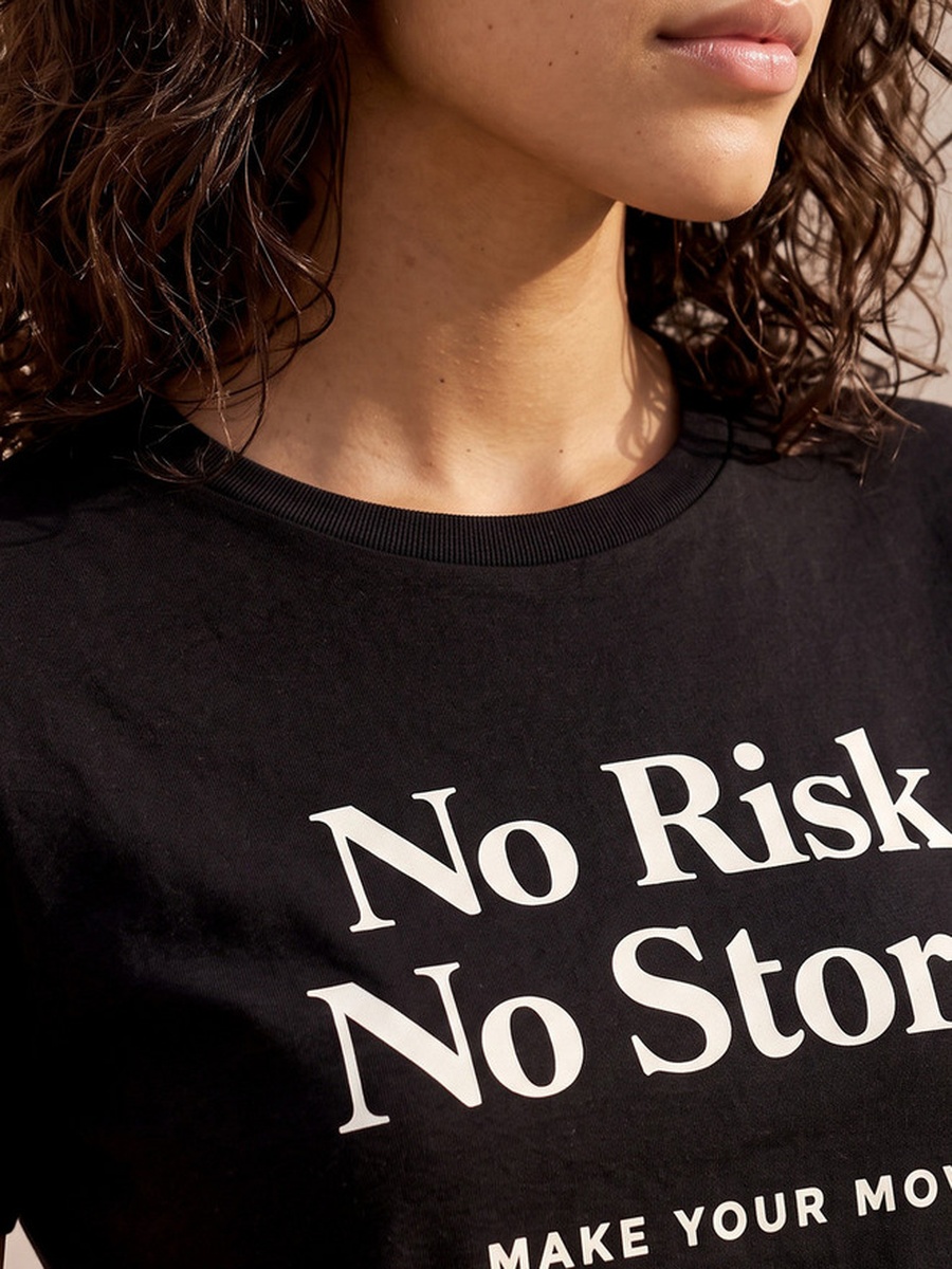 Cotton Slogan Print T-Shirt
