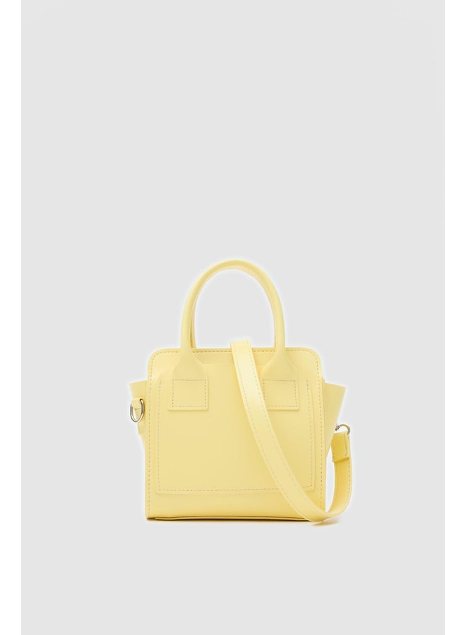Yellow Handbag with Zip Closure