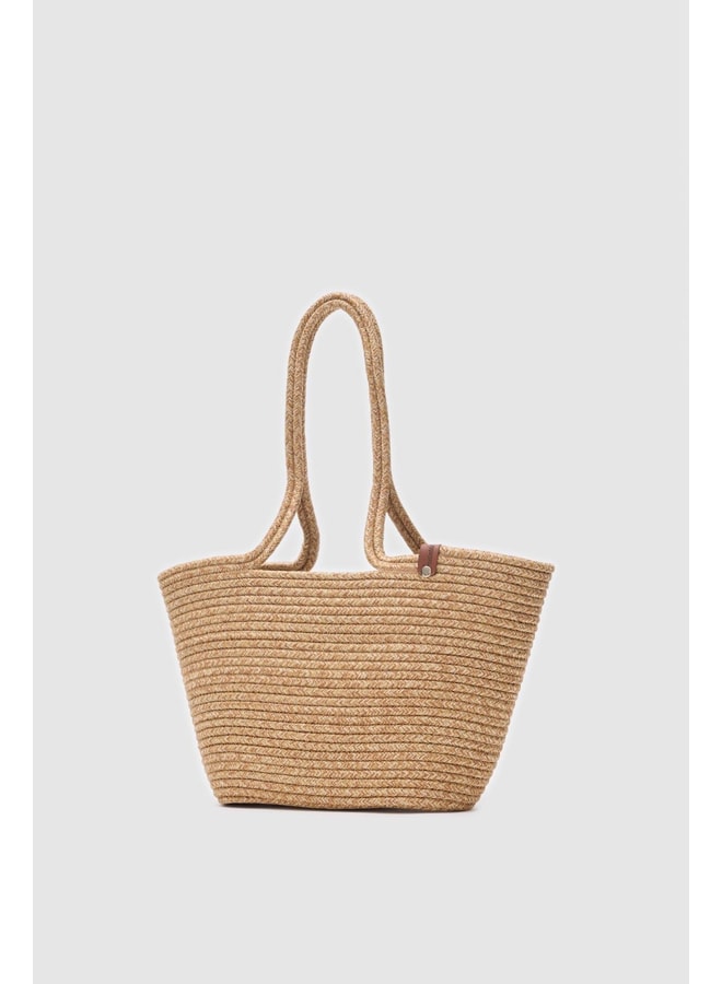 Tan Tote with Open Closure