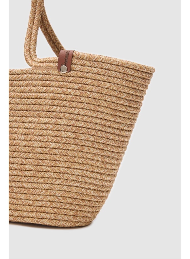 Tan Tote with Open Closure