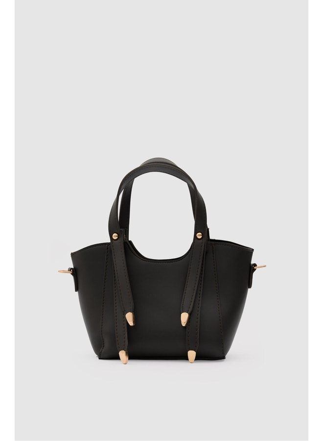 Coffee Brown Handbag with Zip Closure