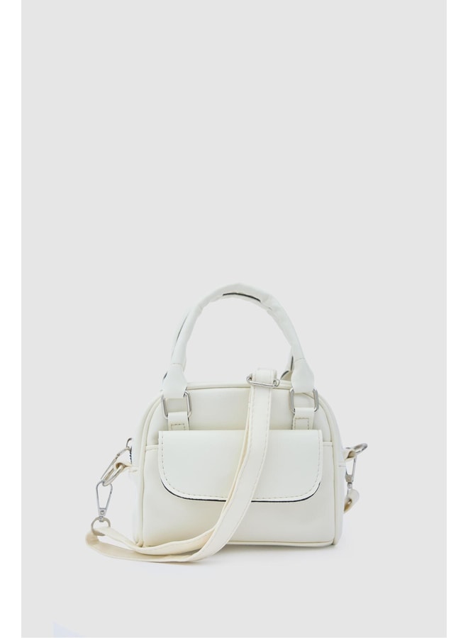 Cream Crossbody with Zip Closure