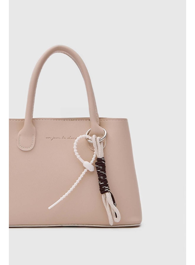 Beige Handbag with Magnetic Closure