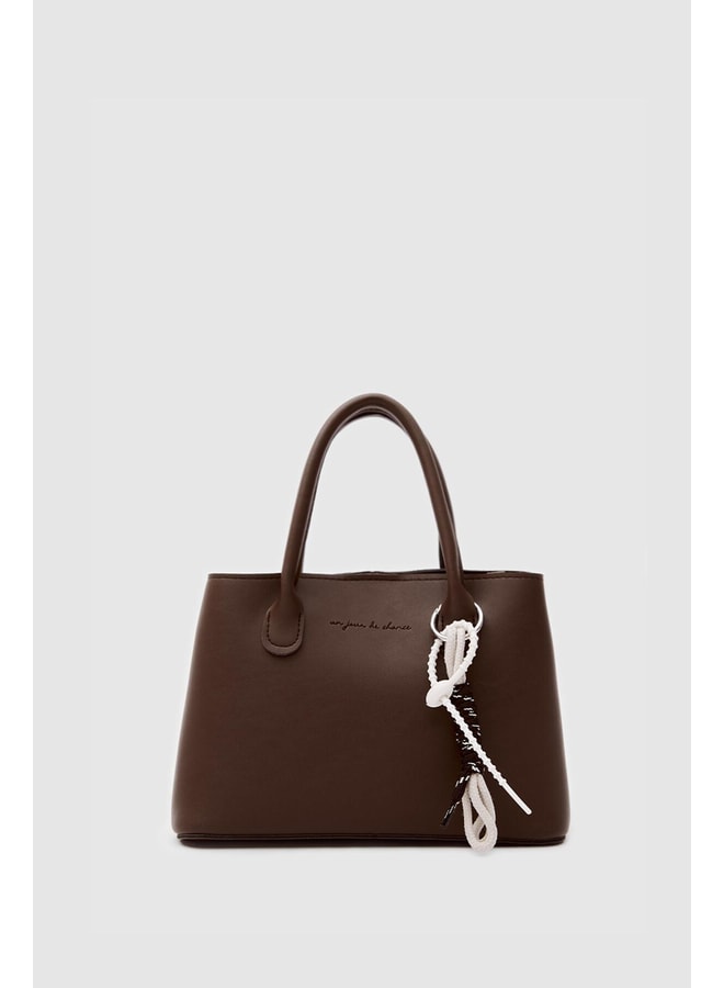 Brown Handbag with Magnetic Closure