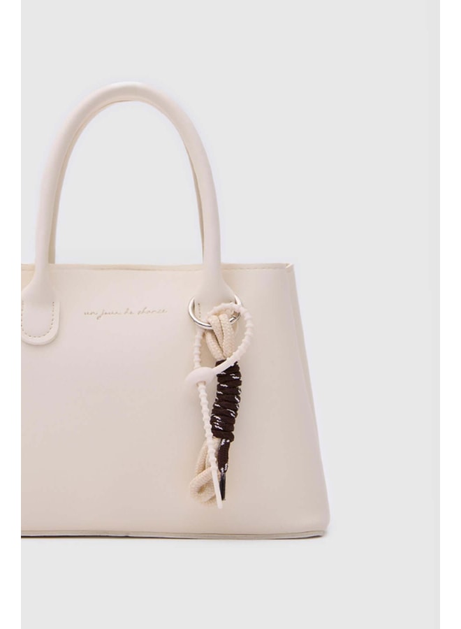 Cream Handbag with Magnetic Closure