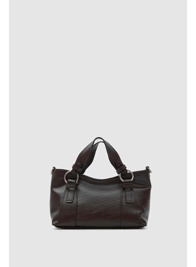 Brown Handbag with Zip Closure