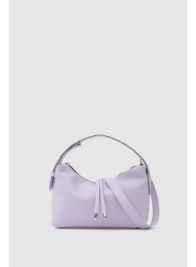 Lilac Handbag with Zip Closure