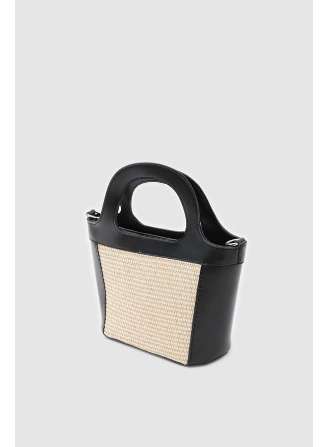 Black Handbag with Zip Closure
