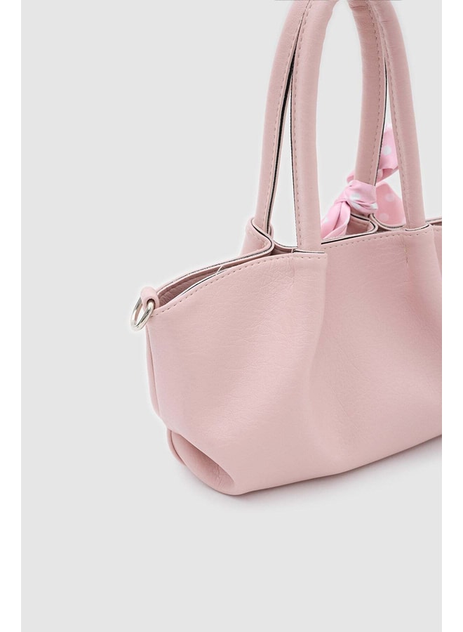 Pink Handbag with Turn Lock Closure
