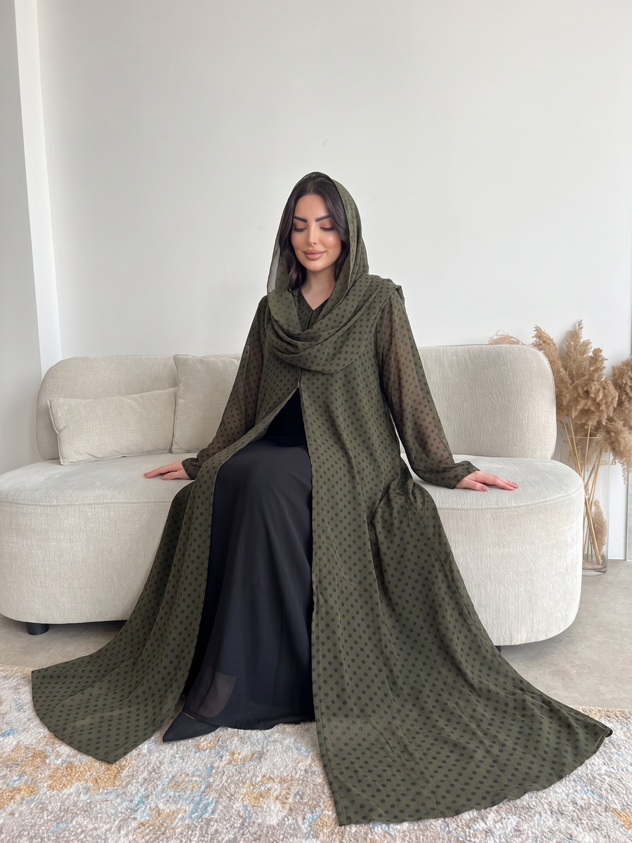 عباية بطبعة نقاط بولكا زيتوني